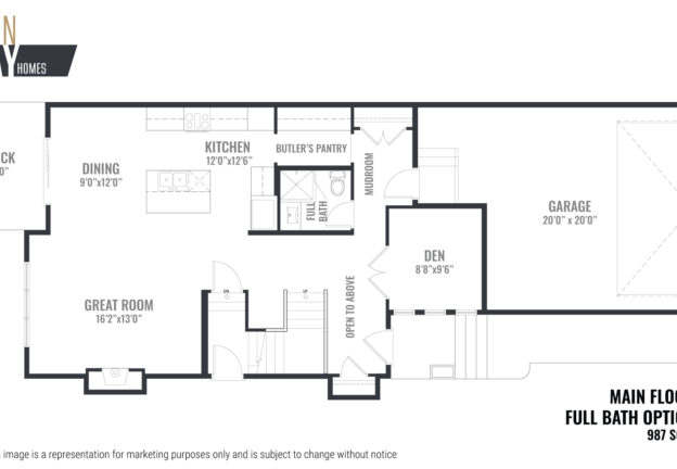 Sable Main Floor Full Bath Option (981 sqft)